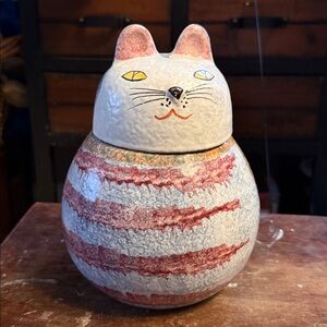 Handcrafted Ceramic Cat Jar